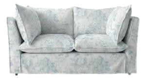 Sophie Conran Coco 2 Seater Sofa - Andrew Martin Midsummer Faded Blue with Knife Edge Cushion