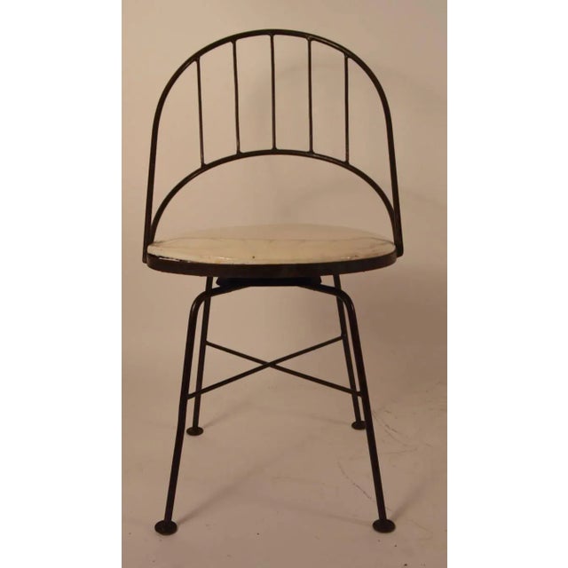 Set of Four Wrought Iron Swivel Chairs For Sale - Image 4 of 6