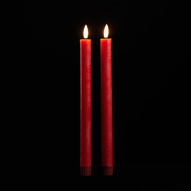 Kenneth Ludwig Chicago FIA Wick Red Taper Candle (Set of 2) For Sale - Image 4 of 4