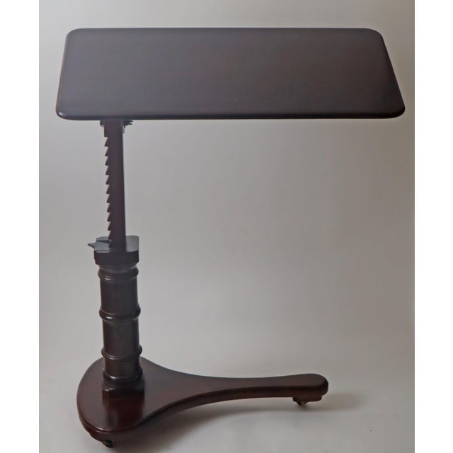 Victorian Height Adjustable Nightstand in Dark Stained Oak and Brass For Sale - Image 4 of 18