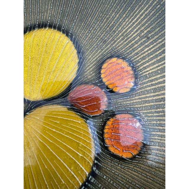 Annemarie Davidson Glass & Enamel Decorative Plate, Mid-20th Century Scallop Design For Sale In San Francisco - Image 6 of 12