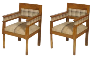 Set of Vintage Olive Wood Country Armchairs, 1920s