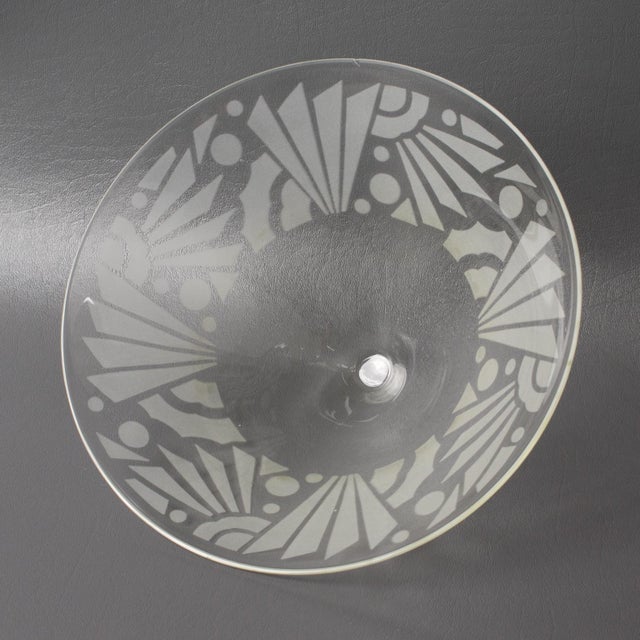 Art Deco Silver Plate and Etched Glass Centerpiece Bowl, 1930s For Sale - Image 9 of 13