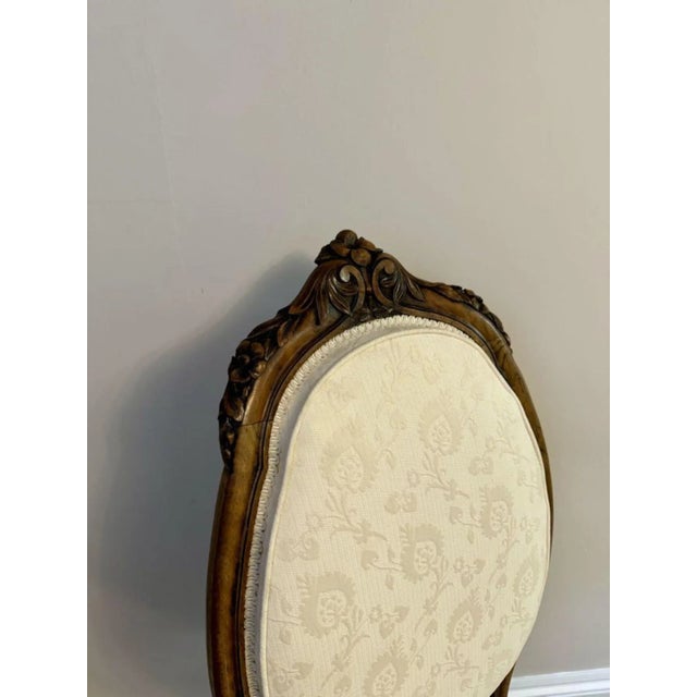 Antique Victorian Carved Walnut Ladies Chair, 1860s For Sale - Image 4 of 10