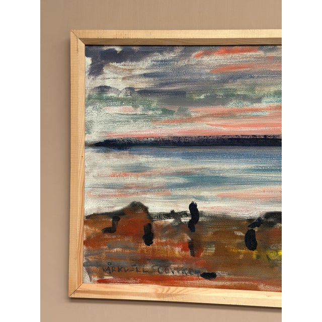 Vidar Bäckman, Spring Evening in Göviken, 1950s, Oil Painting on Canvas, Framed For Sale - Image 8 of 18