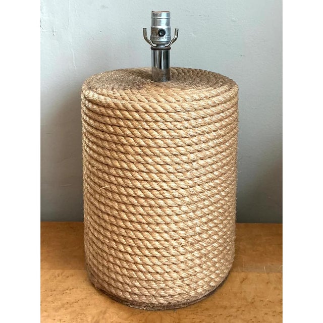 Vintage Rustic Rope Wrapped Lamp For Sale - Image 10 of 12