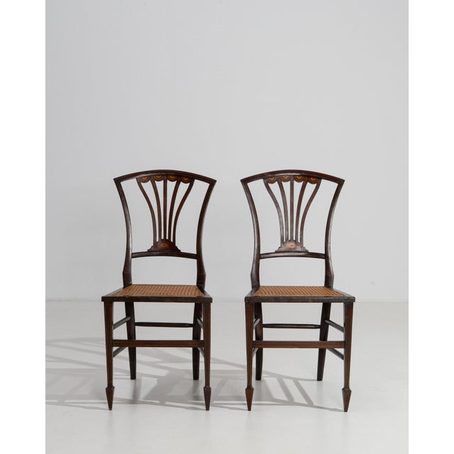 Wood 19th Century Pair Of Georgian Chairs With Rattan Seats For Sale - Image 7 of 14