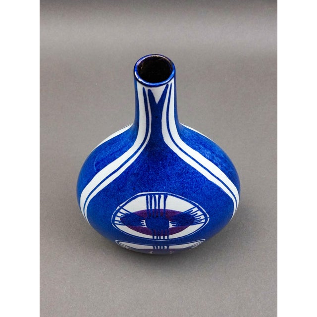 Blue Mid 20th Century Royal Copenhagen Denmark Inge Lise Koefoed Vintage Tenera Fajance Flower Vase For Sale - Image 8 of 10