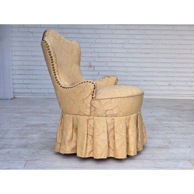 Vintage Danish Cocktail Lounge Chair in Jacquard Fabric and Beech, 1960s For Sale - Image 16 of 18