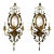 Myran Allan Luxury Lighting Italian Gold Carved Wood and Mirror Wall Sconces Pair For Sale