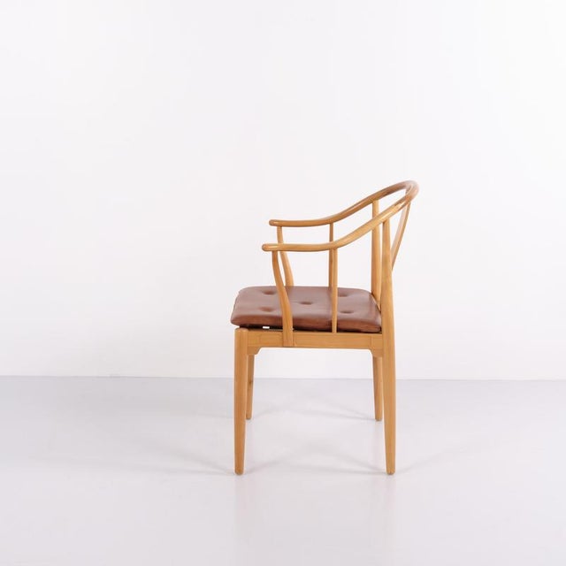 Fritz Hansen China Chairs FH 4283 in Cherry Wood with Leather by Hans J. Wegner for Fritz Hansen, 1970s, Set of 4 For Sale - Image 4 of 16