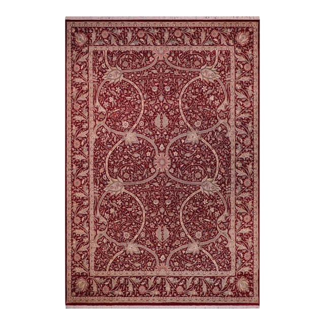 Art Nouveau 1990's Pak-Persian Red/Red Wool Rug - 9'0'' X 12'9'' For Sale