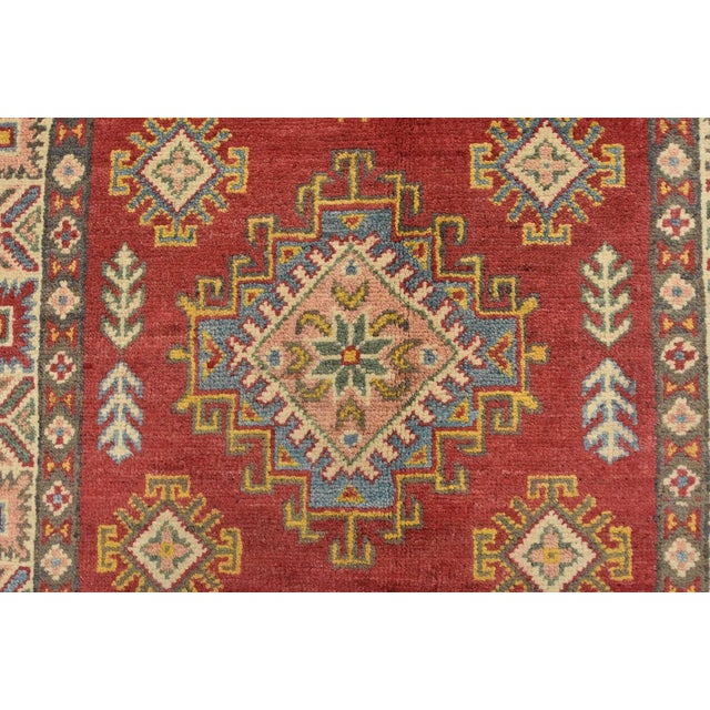 Red Kazak Runner 2’8” X 9’8” Red Wool Tribal Hand-Knotted Oriental Rug For Sale - Image 8 of 13