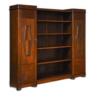 Art Nouveau Bookcase in Oak For Sale