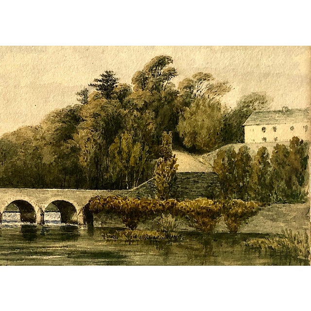 Early 19th Century Early 19th-Century Irish Landscape of Leixlip Bridge Over the River Liffey, County Kildare For Sale - Image 5 of 5