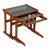 1970s Danish Mid Century Teak Glass Top Nesting Tables - Set of 3 For Sale