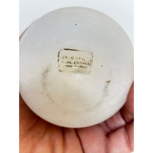 Stone Hand-Carved Alabaster Fruit Sculptures Pear and Apple Collectible 1980s For Sale - Image 7 of 13