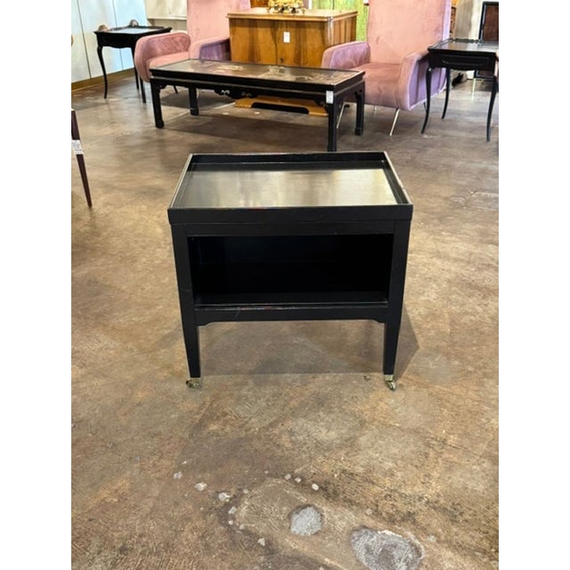 Vintage Black Lacquer Side Table For Sale In Dallas - Image 6 of 6
