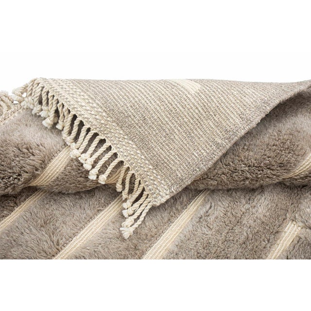 Maze-Pattern Hand-Knotted Moroccan Wool Rug | 11'3" X 7'9" | One of a Kind For Sale - Image 6 of 7
