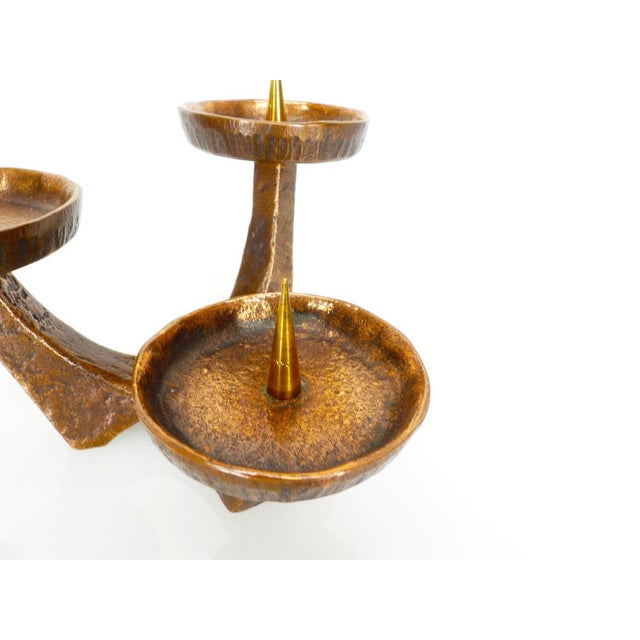 Vintage Brutalist Bronze Candlestick, 1960s For Sale - Image 4 of 6
