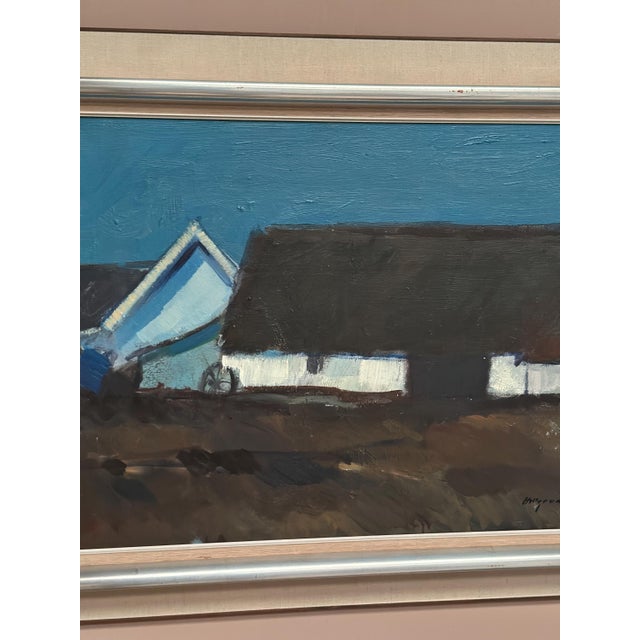 Bengt Hillgrund, Farm in the Landscape, 1950s, Oil Painting on Canvas, Framed For Sale - Image 15 of 18