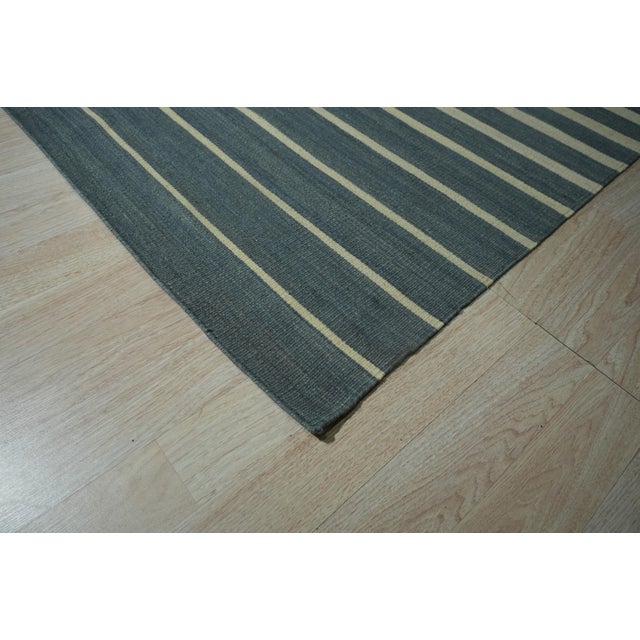 Textile 10x14 Majestic Laine Multicolor Stripe Modern Flatweave Wool Carpet Rug For Sale - Image 7 of 10
