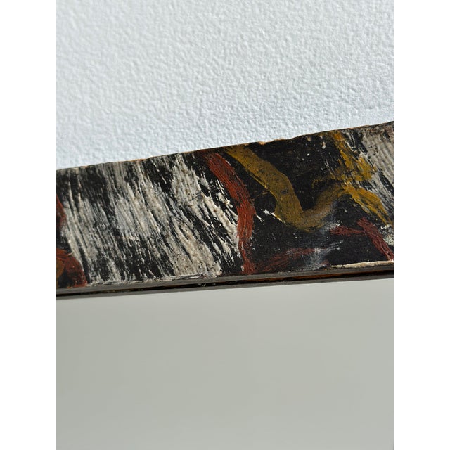 Wood Antique Frame + Mirror With Hand-Painted Marbled Motif, Circa 1910s For Sale - Image 7 of 11