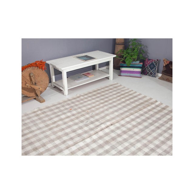 1960s Modern Vintage Turkish Kilim Rug - 6`7" X 10`0" For Sale - Image 5 of 6