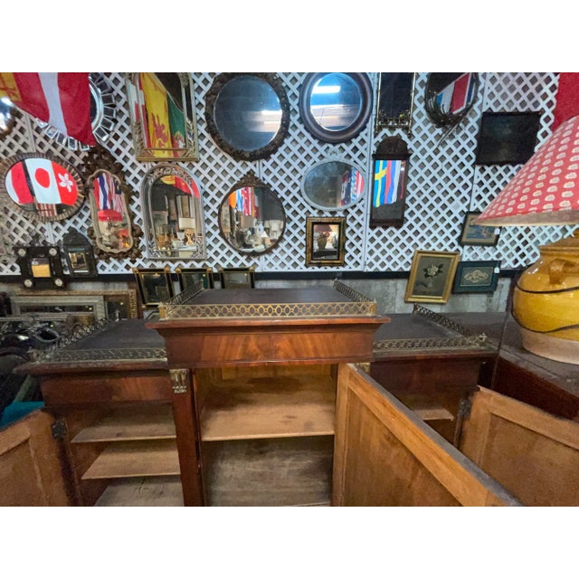 Brown Antique German 1914 Gustav Knauer Roll Top Desk Wwi Era For Sale - Image 8 of 13