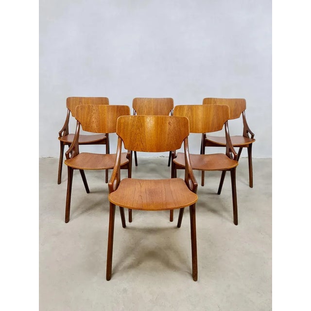 Wood Vintage Danish Dining Chairs by Hovmand Olsen for Mogens Kold, 1960s, Set of 6 For Sale - Image 7 of 9