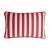 Contemporary Striped Outdoor Happy Cushion Cover in Red and White with Piping from Lo Decor For Sale - Image 3 of 3