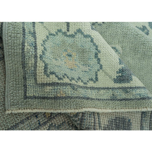 Turkish Oushak Rug 3' x 10'2" #19086 For Sale In Houston - Image 6 of 8