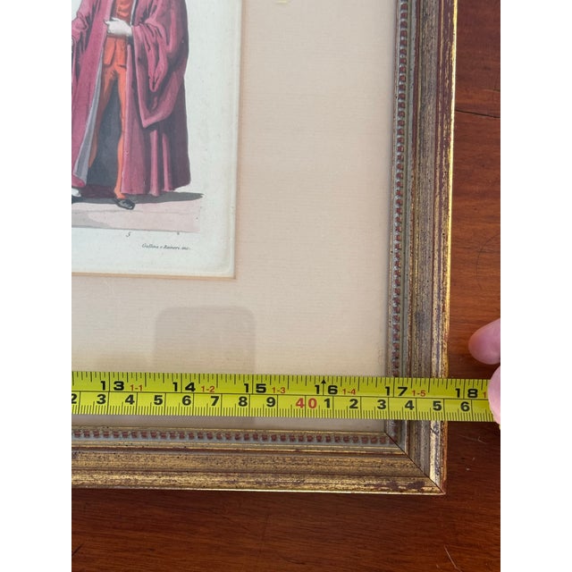 Antique Hand-Tinted Engraving From Il Costume Antico E Moderno by Ferrario, 1823 – Italian Historical Dress For Sale In Boise - Image 6 of 12