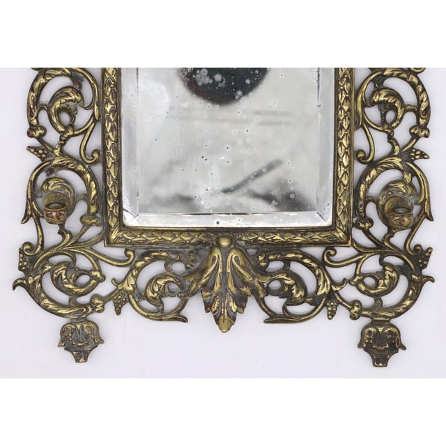 Rococo Early 20th Century Rococo Revival Bacchus Cast Brass Wall Mirror For Sale - Image 3 of 6