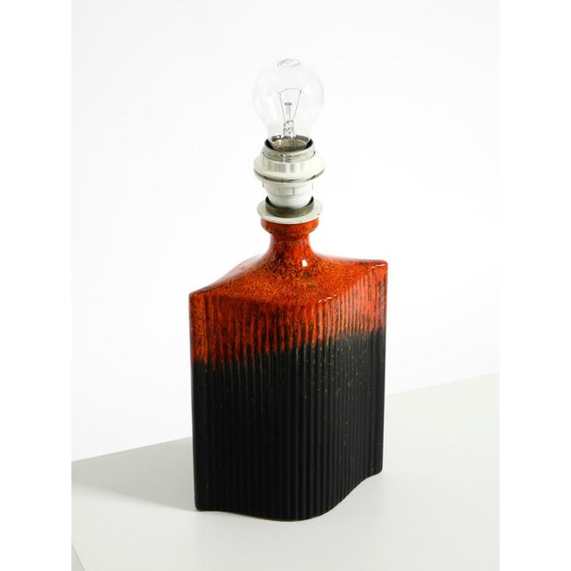 1960s Ceramic Table Lamp in Red and Black by Kaiser Leuchten, 1960s For Sale - Image 5 of 17