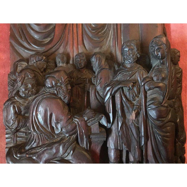 17th Century Antique Early Baroque Flemish Wood Carved Religious Figural Group Sculpture For Sale - Image 11 of 12