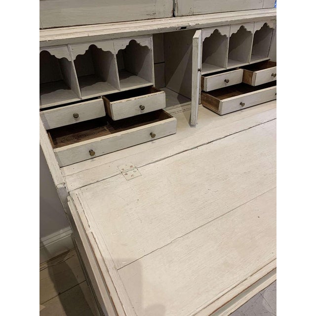 19th Century Painted Oak English Bureau Bookcase For Sale - Image 12 of 18