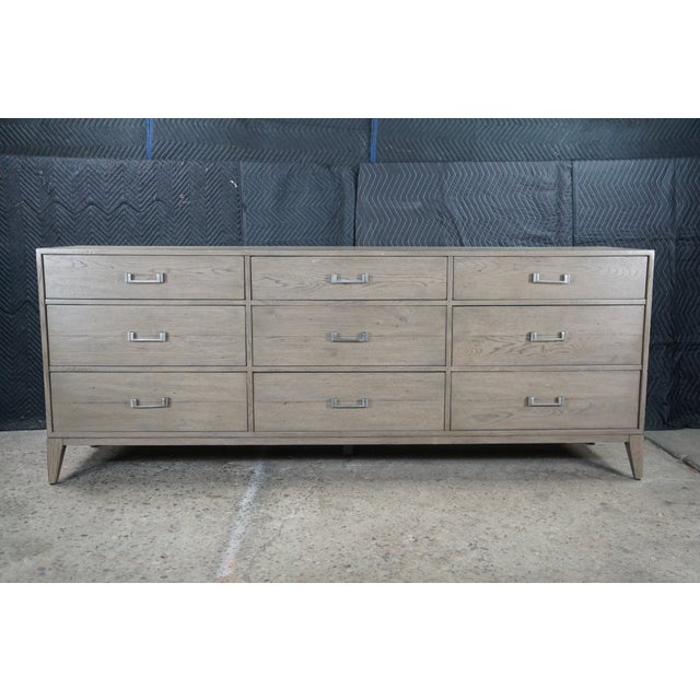 Restoration Hardware Campaign Style Cayden Weathered Oak 9 Drawer Triple Dresser For Sale - Image 6 of 18