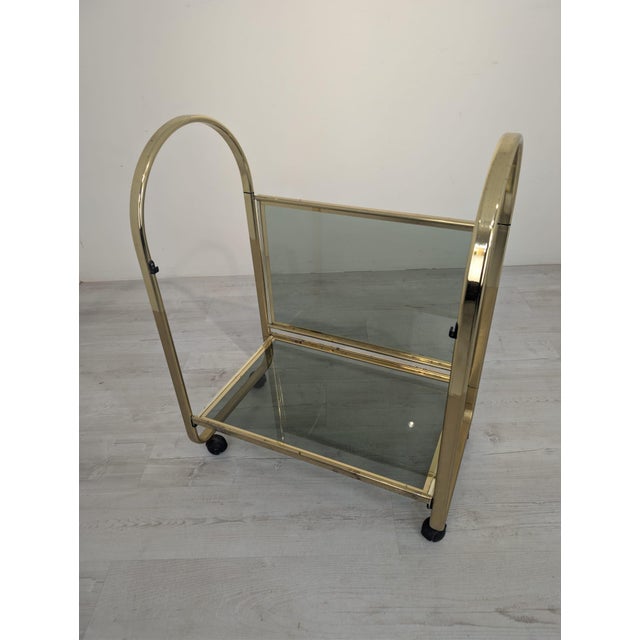 Hollywood Regency Italian Mobile Brass Bar, 1970s For Sale - Image 11 of 16