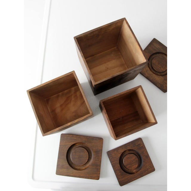 Mid-Century Wood Canister Set For Sale - Image 15 of 15
