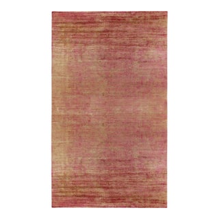 Rug & Kilim’s Oversized Contemporary Rug in Red and Gold Striations For Sale