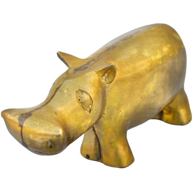 Transform any counter space with this impressive hippo figurine, well-made from very heavy and solid brass. Highlighting...