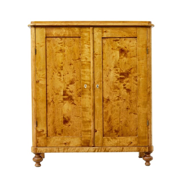 Antique Swedish Birch Fitted Cabinet For Sale - Image 9 of 11