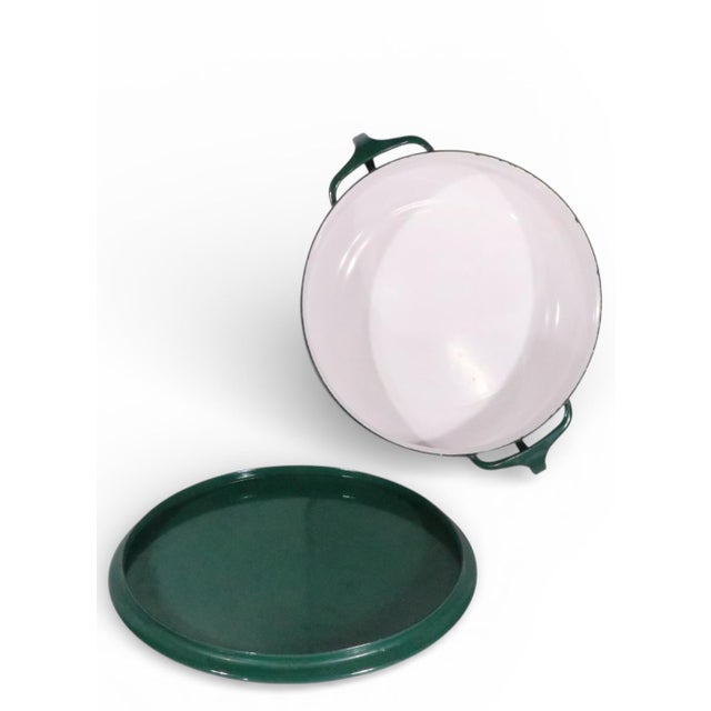 Mid 20th Century Dansk Kobenstykle Covered Casserole in Green Enamel Finish For Sale In New York - Image 6 of 6