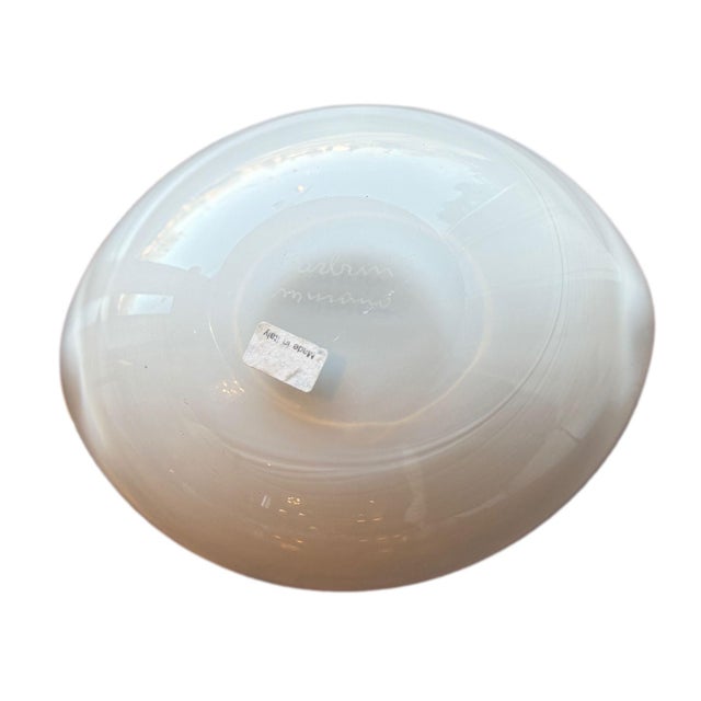 Circa 1960s Alfredo Barbini White Murano Glass Dish For Sale - Image 4 of 6
