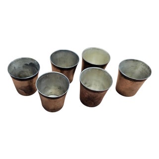 Jewish Plated Glasses, 1890s, Set of 6 For Sale