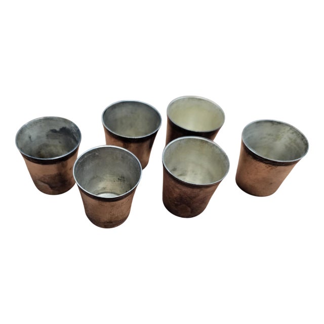 Jewish Plated Glasses, 1890s, Set of 6 For Sale