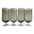 Tall Set of 4 Crystal Tawny & Clear Stem Glasses, 1970's For Sale