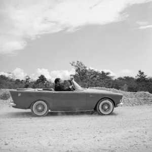Sean Connery as James Bond in "Dr. No" With Sunbeam Alpine Series Ii in 1962. 12x12 Canvas Photograph