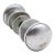 Vintage 1.75 In. Brushed Steel Passage Door Knob Set For Sale